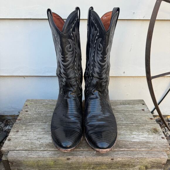 Dan Post DP2350R Men\'s Raleigh Western Boots Black Teju Lizard Round Toe 9 1/2EW main image 7